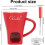 Ceramic fondue cup with fork and candle set 2