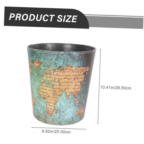 1Pc Map Waste Style Trash Container For Home 12X16X16.5Cm Utility 2