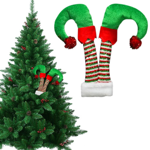 Plush Santa Legs Christmas Tree Topper 1