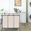 Beige 3-Section Rolling Laundry Sorter with Removable Bags 2