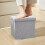 Grey Foldable Storage Stool for Small Spaces 1pc 5