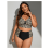Plus size tweedelig bikini badpak retro geruit hoog 6