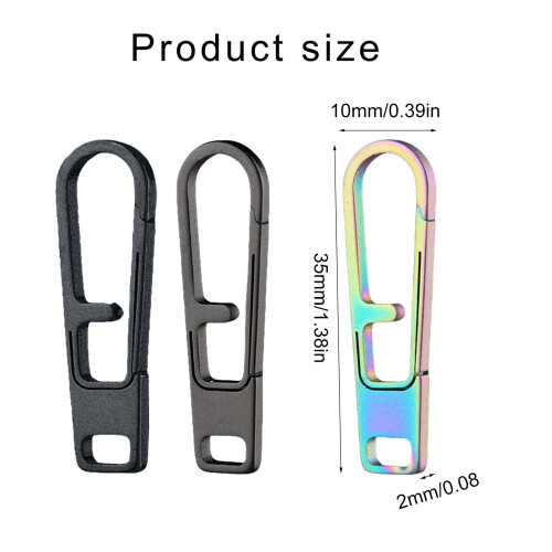 8Pcs Metal Alloy Zippers Puller Headers Zippers Pull Replacement Connectors Keychains Outdoor Portable Small Tool 2
