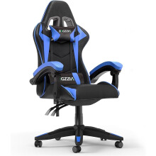 Ergonomic Gaming Chair with Adjustable Height, Reclining Feature, Headrest, and Lumbar Support for Adults (Basics, Blue)