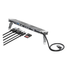 7-in-1-USB-Hub, Laptopständer, USB-Typ-C-Hub, Dockingstation, Hochauflösender USB-3.0-Anschluss, -/TF-Kartenleser, USB 3.0