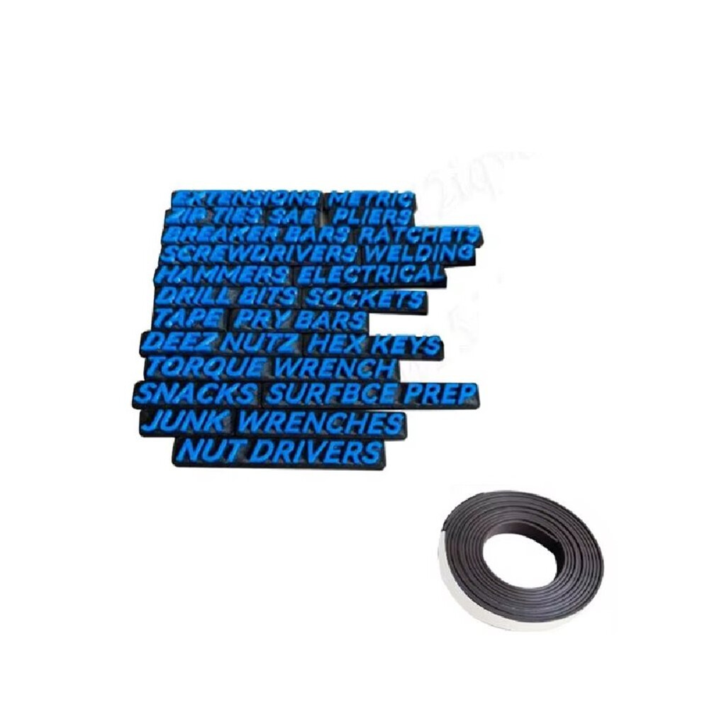 23 Pcs Magnetic Toolbox Drawer Tags Bold Easy-To-Read 3D Magnetic Tool Box Organizer Labels Toolboxwidget Stickers C 4713099756166