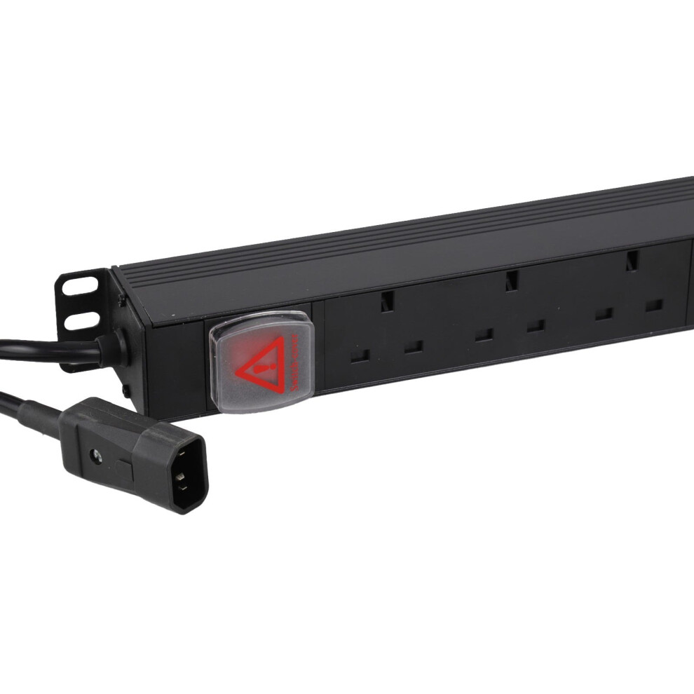 Pdu Uk Sockets 8 Way With C14 Iec Plug Power Distribution Unit Vertical 3M 5054338125367