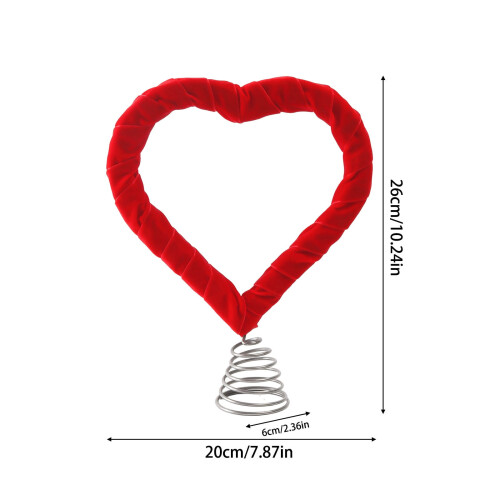 Valentine's Heart Tree Topper, Red Plastic Ornament 2