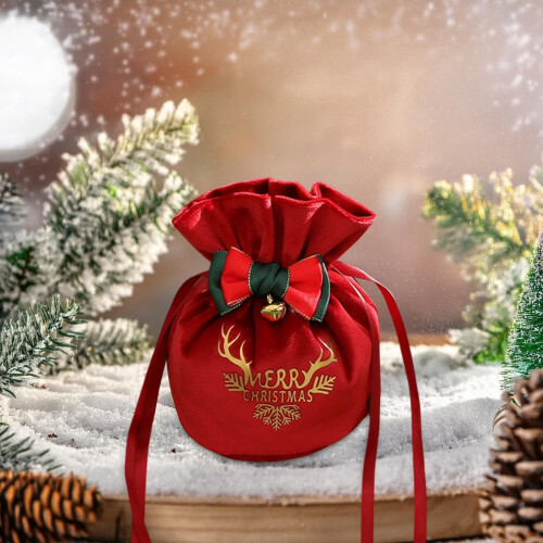 Τσάντα δώρου Χριστουγέννων Red Velvet 12x15cm 1