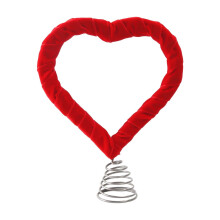 Valentine's Heart Tree Topper, Red Plastic Ornament