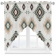 Groenbeige Aztec gordijnroede met tunnelzoom, 36x45 inch