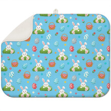 Geschirrtrockenmatte mit blauem Muster, 45,7 x 61 cm, 2er-Pack