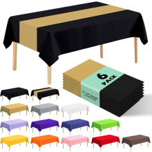 Snowflake Tablecloth Red 108" x 54" Rectangular 6 Pack