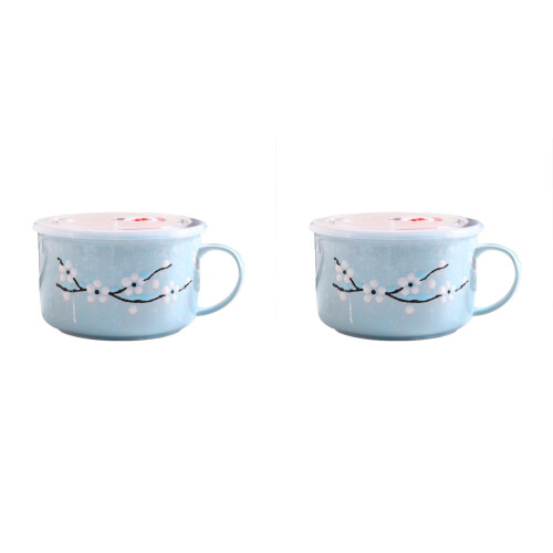 Ceramic Soup Bowl with Handle and Vented Lid