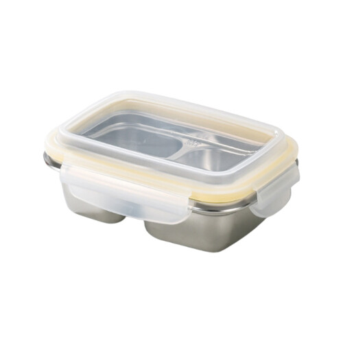 Stainless Steel Snack Box with Lid – 2-Compartment
