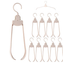 Foldable Clothes Hangers 10-Pack PP Grey/Apricot/White