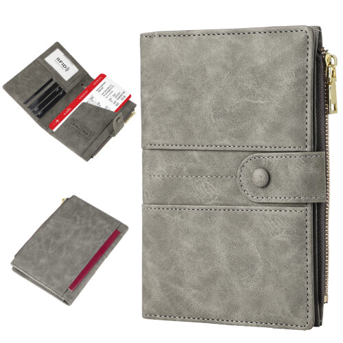 RFID-Passhülle aus PU-Leder, 17 x 11 cm, 6 Kartenfächer