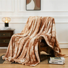 Ruched Faux Fur Throw Blanket 27.5 x 39.3 in