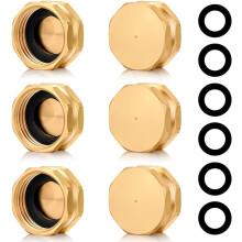 3/4" Brass Female Garden Hose End Caps 6 Pack