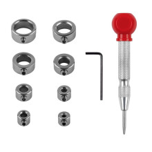 Drill Stop Collar Set Automatic Center Punch Kit Carbon Steel Rings 3/4/5/6/8/10/12/16mm Depth Woodworking Tools Window