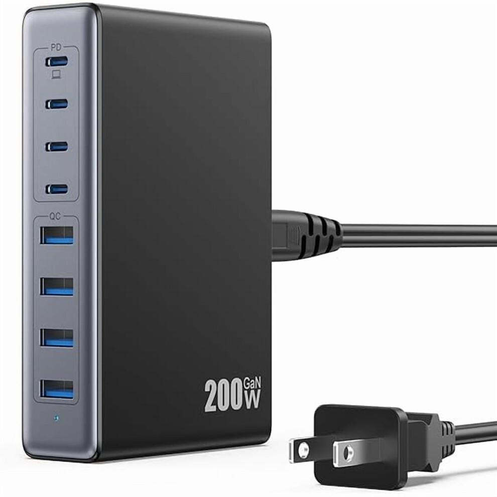 200W Gan Usb-C Charger 8-Port Qc4.0 Pd 65W 900223136978