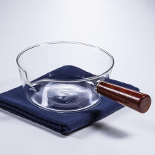 Clear Glass Saucepan 20oz, Heat-Resistant Mini Simmer Pot with Wood Handle, Cooktop-Safe for Ramen, Pasta, Soup, Milk, Baby Food