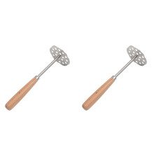 Stainless Steel Baby Potato Masher with Wooden Handle (2
