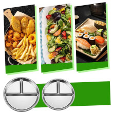 304 Stainless Steel Partitioned Dinner Plate 20 cm