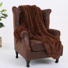 Velvet flannel throw blanket coffee color 50x60 inches