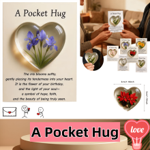 Pocket Hug Card with Heart Mini Flower – DIY Emotional Support Gift for Anxiety Relief, Encouragement & Valentine's Day (G)