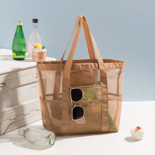 Borsa da spiaggia in tessuto a rete di grande capacità con design visivo