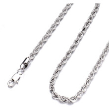 Halskette aus gedrehtem Edelstahlseil, 3-5 mm, 14-30 Zoll