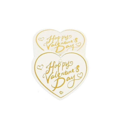Guldfolie hjerte Valentinsdagsmærker 100 stk