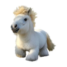 Mini-Pony-Plüschtier – Weiches braun-weißes Stoffpferd