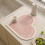 Heart-Shaped Kitchen Sink Drying Pad 30x30cm Pink 2