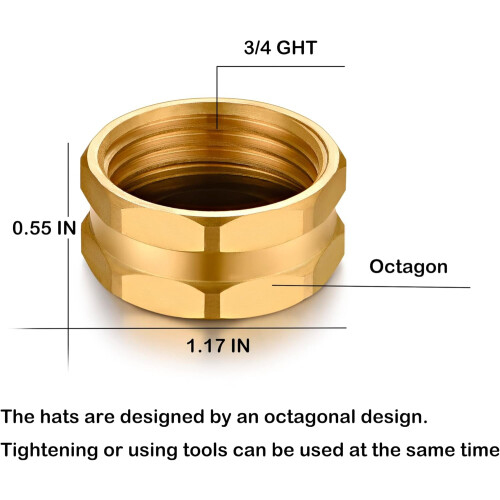 3/4" Brass Female Garden Hose End Caps 6 Pack 1