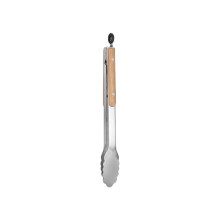 Stainless Steel Food Tongs with Wooden Handle