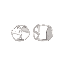 Boucles d'oreilles à monture géométrique en argent sterling 925, effet miroir