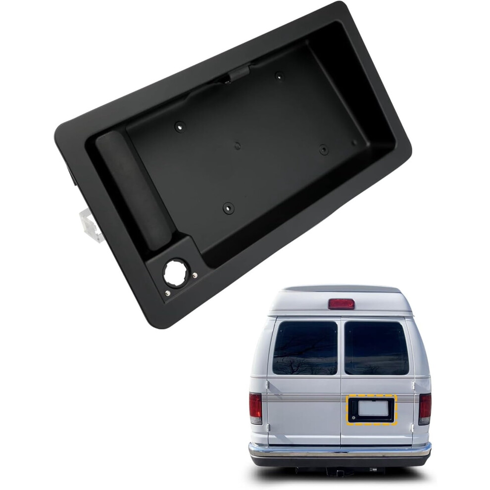 Exterior Door Handle Compatible With 1992-2007 Ford E150-E450 Econoline, Rear Right Cargo & License Plate Bracket | Replaces 6C2z-15434A20-Aa 9426043058555