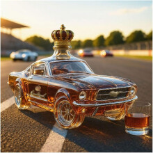 Sophisticated Whiskey Decanter Set with Car-Shaped Glasses – Compatible with Whiskey, Vodka, Tequila, Bourbon – Gift for Men