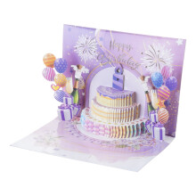 Carte de vœux d'anniversaire avec lumière et musique (1 pièce)