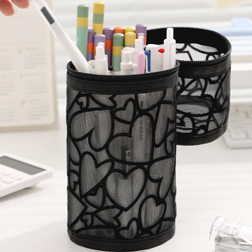 Mesh Cylinder Makeup Brush Bag â Standing, Large Capacity, Travel-Friendly, Compatible with All Brushes