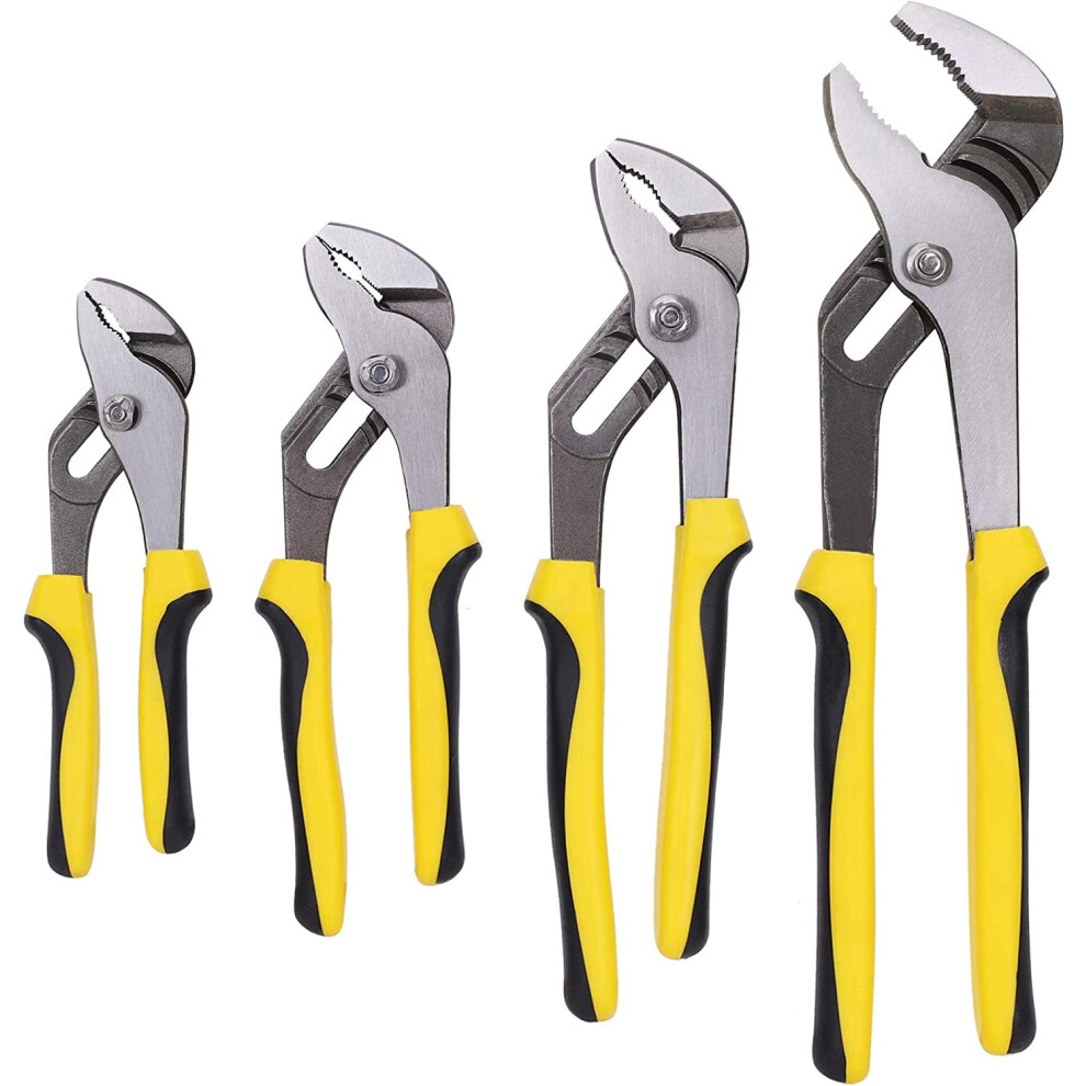 4-Pc Groove Joint Pliers Set (6Â, 8Â, 10Â, 12Â) With Bi-Material Handles Â Ideal For Plumbing & Home Maintenance 9426043154998