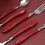 HOFTEN 20-Piece Red Handle Stainless Steel Flatware Set 4