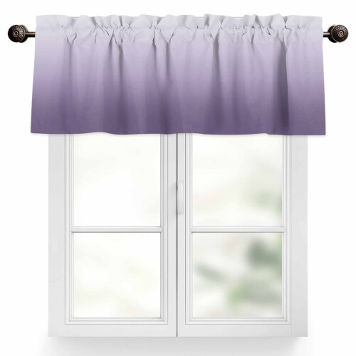 Purple Gradient Window Valance 60x18in Rod Pocket