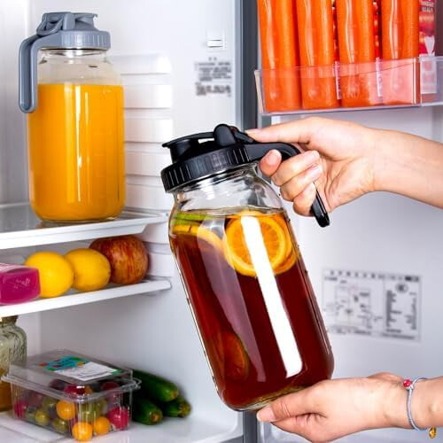 Γυάλινη κανάτα 64oz με αεροστεγές καπάκι 1