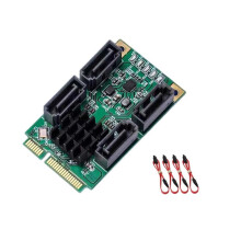 Mini PCIe to SATA3.0 Controller Card 4 Independent Port AHCI Compatible for Laptop Upgrades