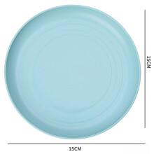 10PCS Kitchen Accessories Plastic Wheat Straw Plates Round Unbreakable Dinner Plates 15cm Microwave Safe Tableware Salad