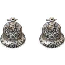 Morgan Silver Dollar Bell Vintage Dekor 2 st