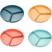 Platos divididos reutilizables de paja de trigo (paquete de 4)